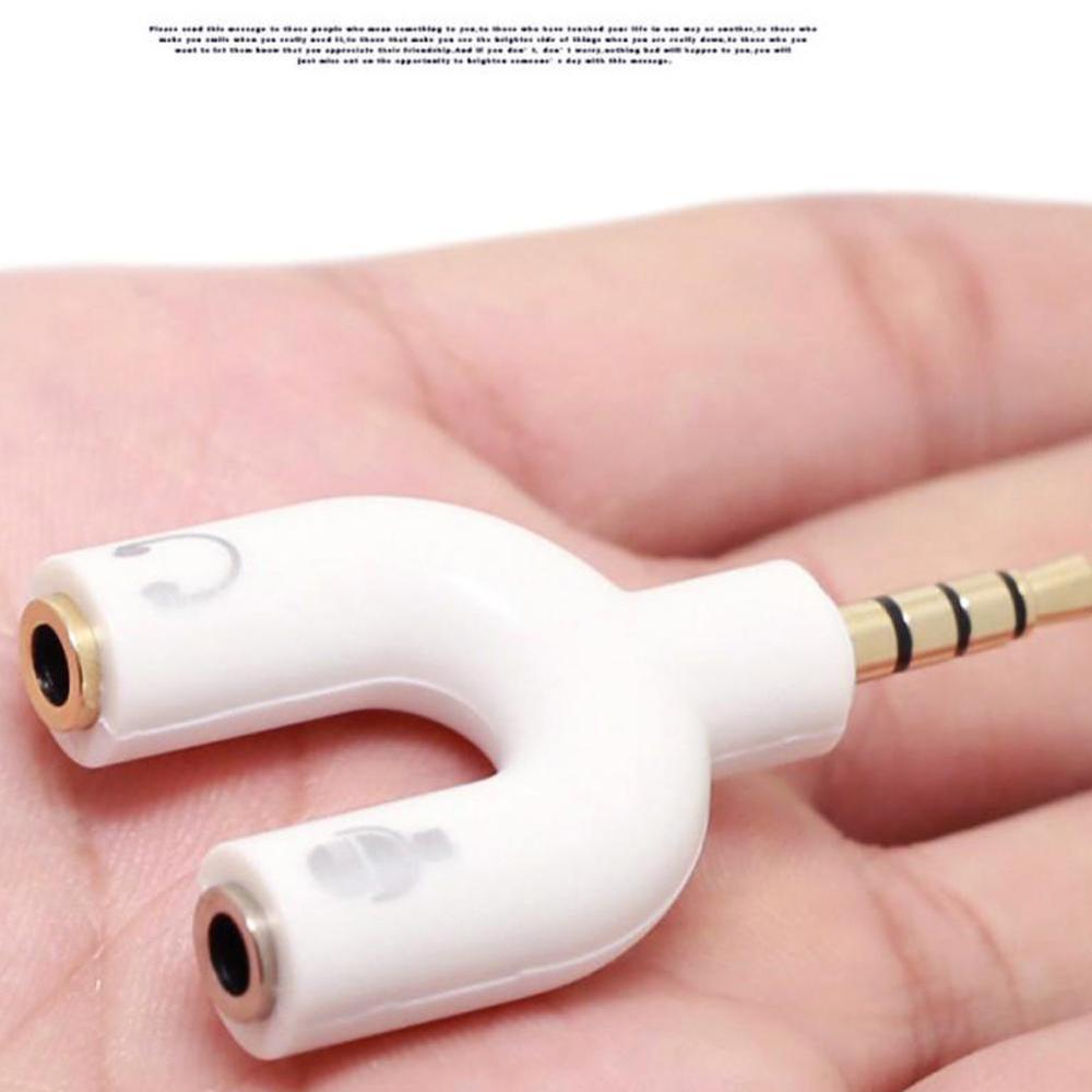 1PC Dual 3.5MM U Type Adapter  - Earphone Splitter Jack 评论和价格