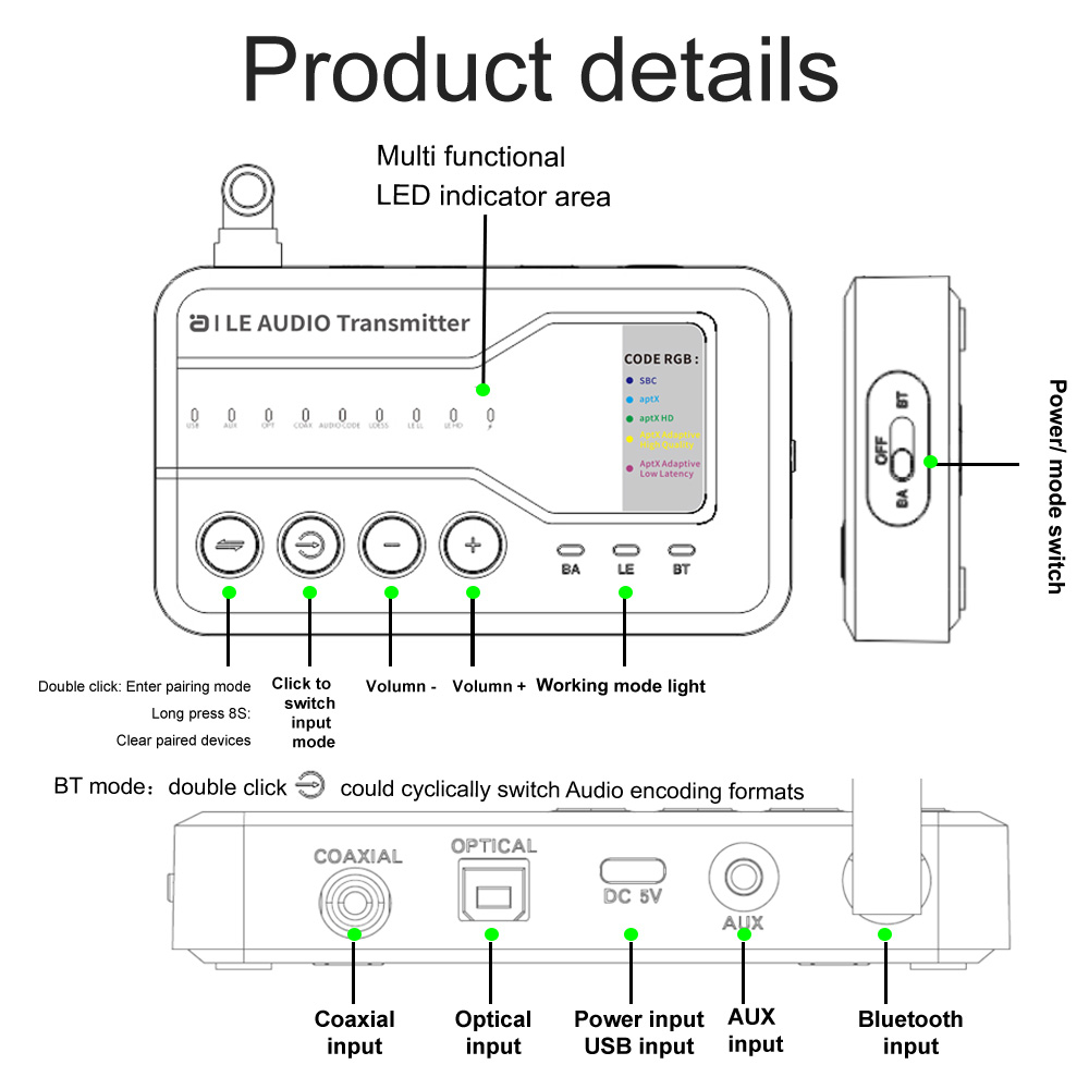 Bluetooth 5.3 Audio Transmitte - Bluetooth Adapter Receiver 评论和价格