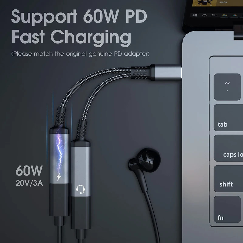 OTG 2 IN 1 USB C Splitter to D - Earphone Splitter Jack 评论和价格
