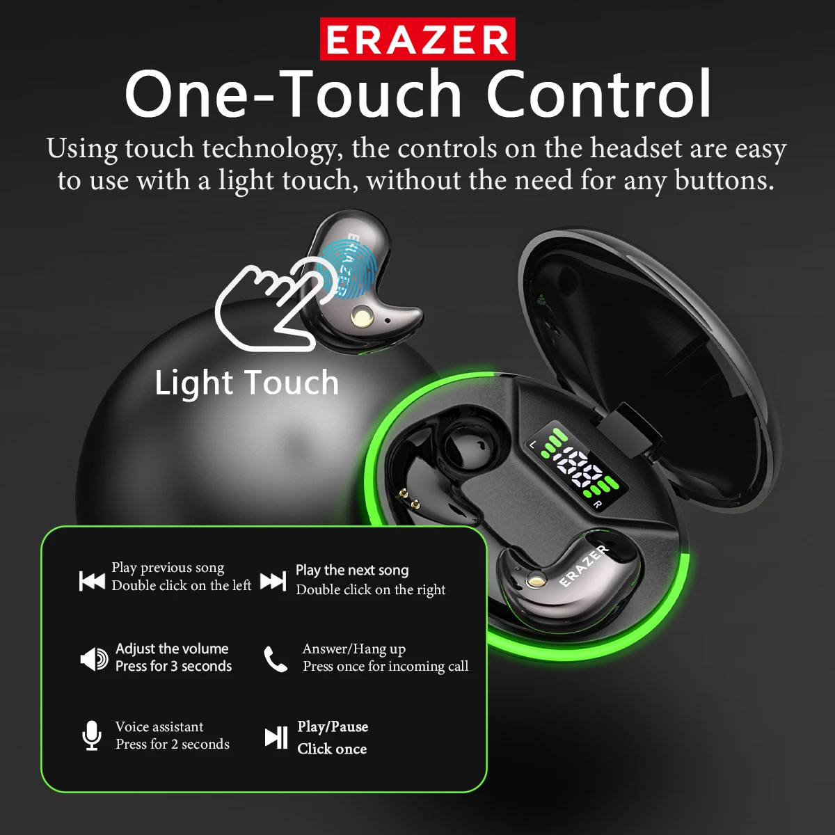 EARZER XF58 In-Ear Bluetooth H - Earbuds Charging Case 评论和价格