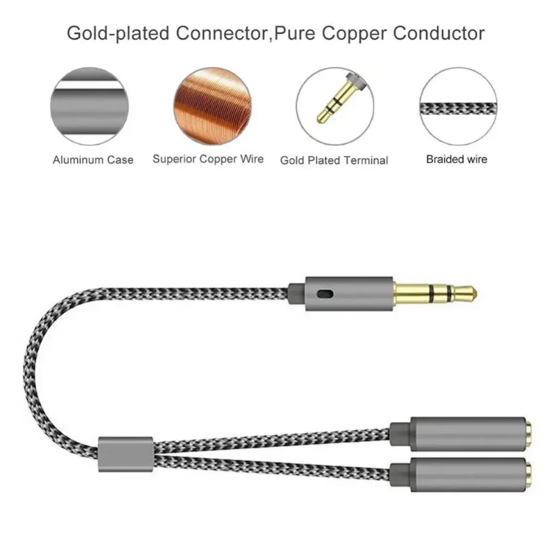 Headset Adapter Headphone Mic  - Audio Splitter Y 评论和价格
