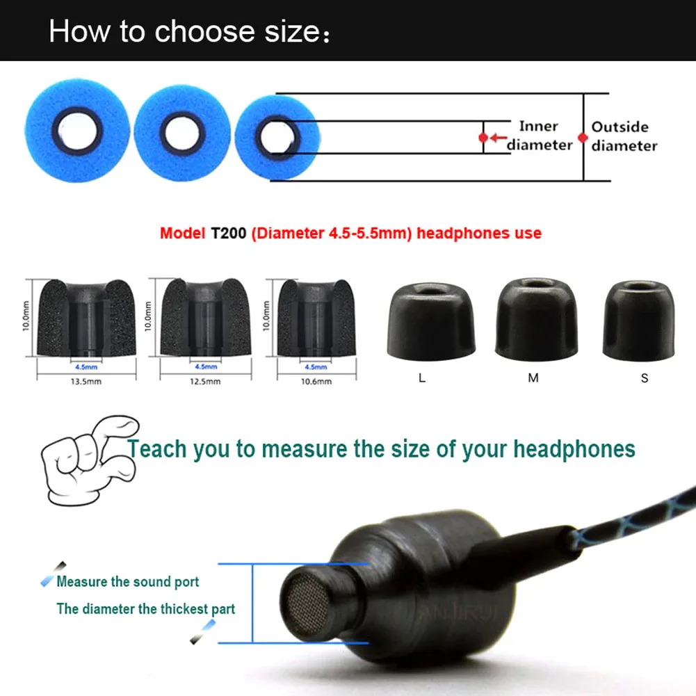 12Pair ANJIRUI Memory Foam Ear - Earphone Foam Tip 评论和价格
