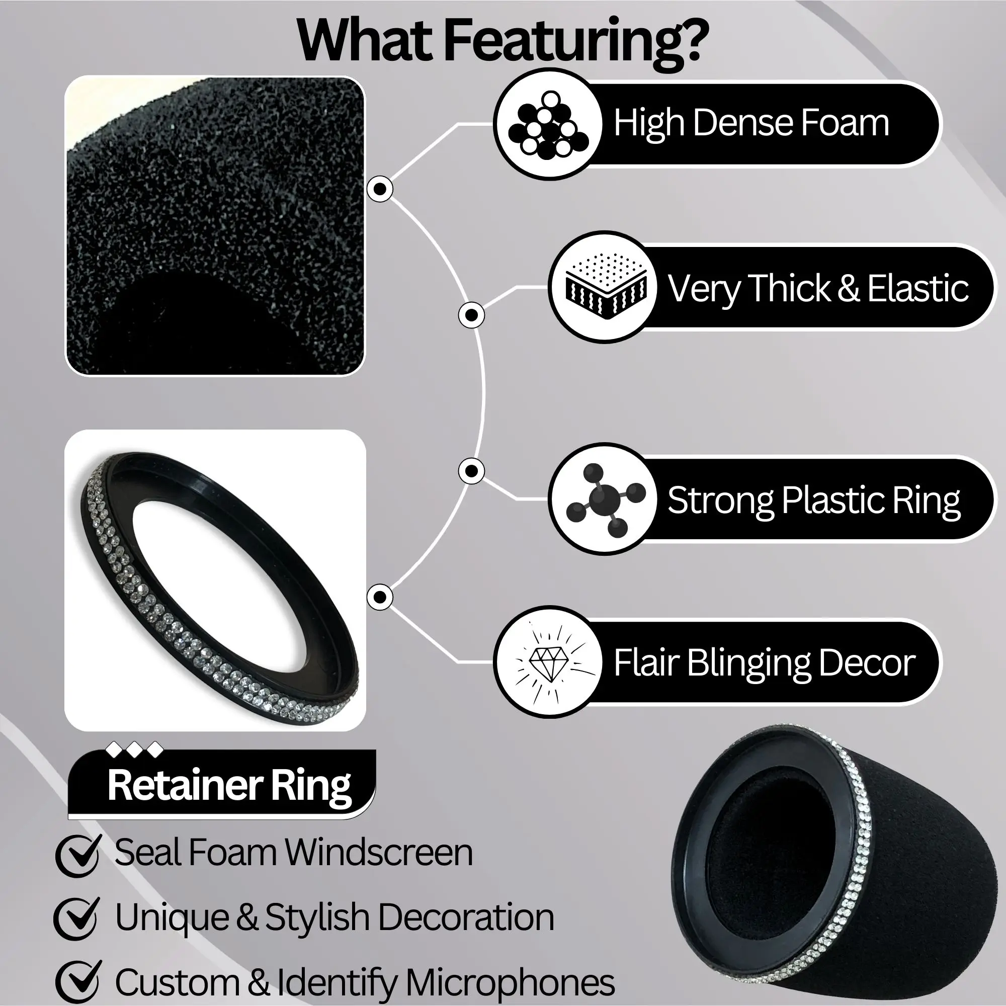 Sparkly MV7 Foam Pop Filter fo - Shure Mic Mv7 评论和价格