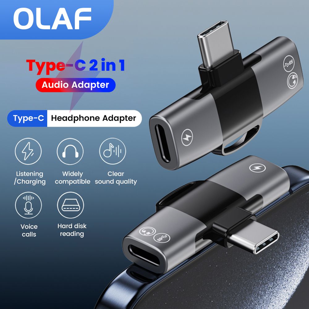 2 in 1 Type C Audio Adapter US - Earphone Splitter Jack 评论和价格
